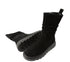 Ghete casual, dama, PASS COLLECTION, J870033B negru, piele intoarsa